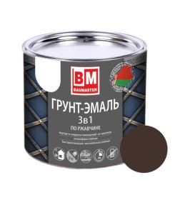 Грунт-эмаль по ржавчине 3 в 1 "BAUMASTER", темно-коричневая RAL 8017, 1,6 кг