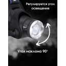 Фонарик налобный, YM-6699-2-WY, желтый+белый светодиодов, аккум.2х18650 + зарядка Micro (YM-6699-2-WY) 