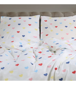 Постельное бельё «Этель» Дуэт Сolored Hearts 143×215 см-2 шт., 220×240 см, 70×70 см-2 шт., поплин 125 г/м², хлопок 100%