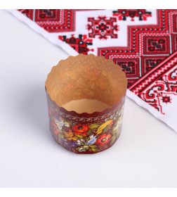 Форма бумажная для кулича "Жостово" 70 x 60 мм, МИКС 4705642