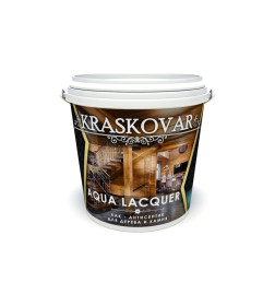 Лак-антисептик Kraskovar Aqua Lacquer для дерева и камня,  БЕСЦВЕТНЫЙ 0,9л