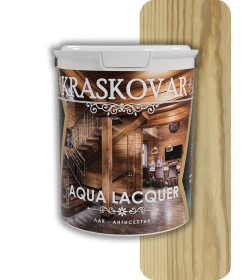 Лак-антисептик Kraskovar Aqua Lacquer для дерева и камня,  БЕСЦВЕТНЫЙ 0,9л