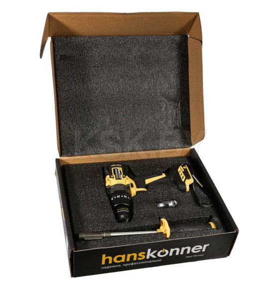 Дрель-шуруповерт аккумуляторный Hanskonner HCD18165BL 1BatterySystem (без АКБ и ЗУ) (HCD18165BL)