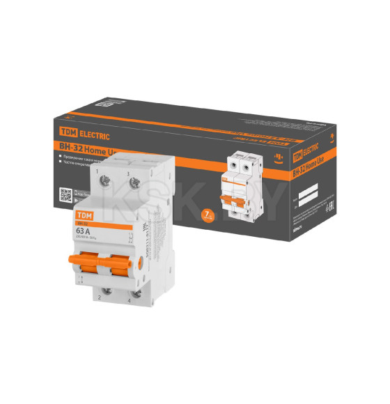 Выключатель нагрузки (мини-рубильник) ВН-32 2P 63A Home Use TDM SQ0211-0117 (SQ0211-0117) 