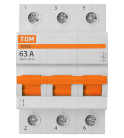 Выключатель нагрузки (мини-рубильник) ВН-32 3P 63A Home Use TDM SQ0211-0127