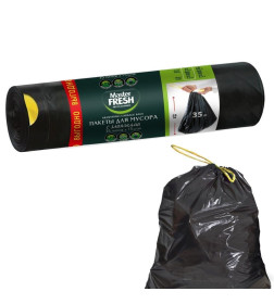 Пакеты для мусора с завязками Master FRESH 35л 15шт (черные)