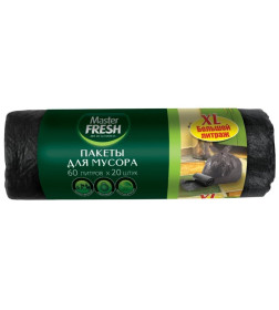 Пакеты для мусора Master FRESH 60л 20шт (черные)