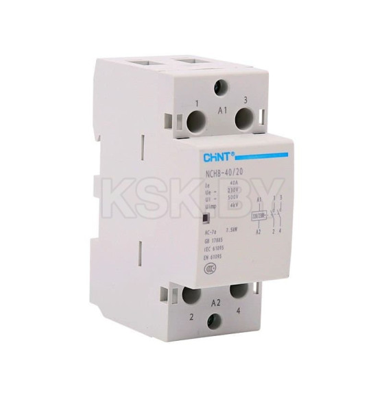 Контактор модульный Chint NCH8-40/20 40А 2НО AC220/230В, 50Гц (R) (256081) 
