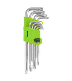 Набор ключей имбусовых Tamper-Torx TT10-ТT50 удлиненных, 45Х закаленные (9 шт.) Сибртех 12322