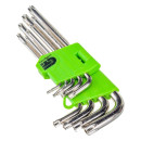 Набор ключей имбусовых Tamper-Torx TT10-ТT50 удлиненных, 45Х закаленные (9 шт.) Сибртех 12322 (12322) 