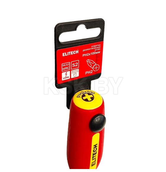 Отвертка крестовая PH2x100 мм диэлектрическая с магнитным наконечником ELITECH 207173 (207173) 