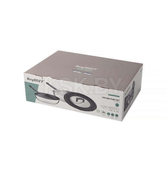 Набор сковород (3 пр) Uqonic Downdraft с крышкой (24см, 28см), 1111048 BergHOFF (1111048) 