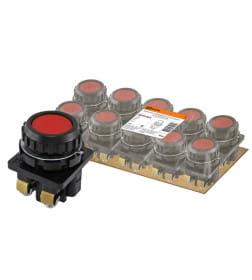 Выключатель кнопочный КЕ 011-У2-исполнение 5, красный 1р 10A 660B IP40 TDM SQ0753-0014