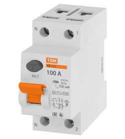 Устройство защитного отключения УЗО ВД1-63 2Р 100А 100мА TDM SQ0203-0023