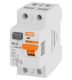 Устройство защитного отключения УЗО ВД1-63 2Р 40А 500мА TDM SQ0203-0093
