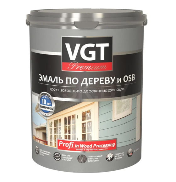 Эмаль VGT ВД-АК-1179 по дереву "Профи", графитовая RAL 7024, 1 кг