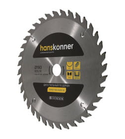 Диск пильный по дереву 190x36Tх20x2.6 мм Hanskonner H9022-190-20/16-36