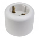 Розетка с заземляющим контактом R, керамика, цвет белый (R1-101-01) 