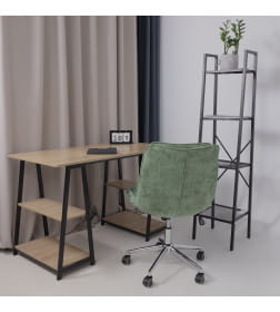 Кресло LOLA, темно-зеленая рогожка GY91-14/хром