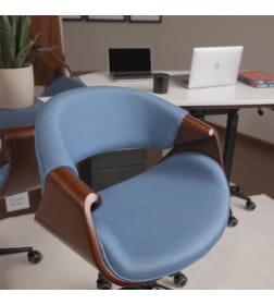 Кресло барное ANGARA, ткань, небесный XC188-26/черный