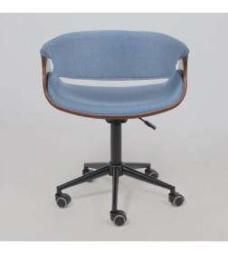 Кресло барное ANGARA, ткань, небесный XC188-26/черный