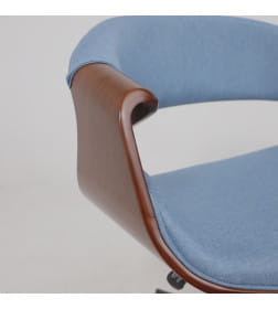 Кресло барное ANGARA, ткань, небесный XC188-26/черный