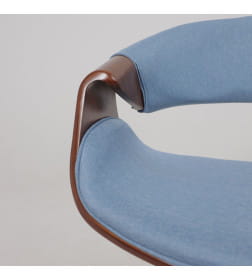 Кресло барное ANGARA, ткань, небесный XC188-26/черный