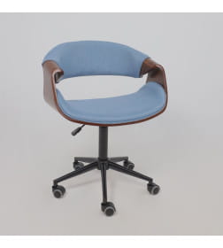 Кресло барное ANGARA, ткань, небесный XC188-26/черный