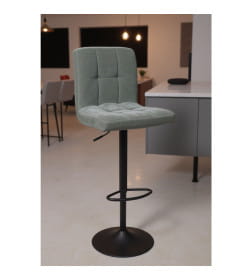 Стул барный LOGOS, темно-зеленый шенилл Ote Canna 352/черный