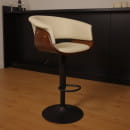 Стул барный ROSSI, экокожа, кремовый C-18/черный (115483) 