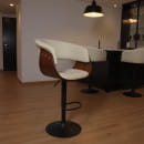 Стул барный ROSSI, экокожа, кремовый C-18/черный (115483) 