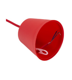 Патрон Е27 пластиковый с подвесом 1 м, красный TDM SQ0335-0063