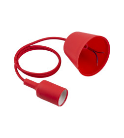 Патрон Е27 пластиковый с подвесом 1 м, красный TDM SQ0335-0063