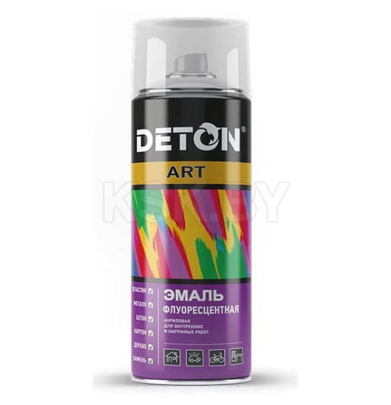 Эмаль аэрозольная флуоресцентная DETON ART, оранжевая, 520 мл