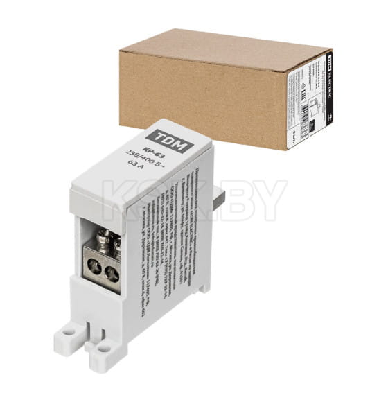 Клемма распределительная на DIN-рейку КР-63 1П 63А (2х10мм²) TDM SQ0823-0110 (SQ0823-0110) 