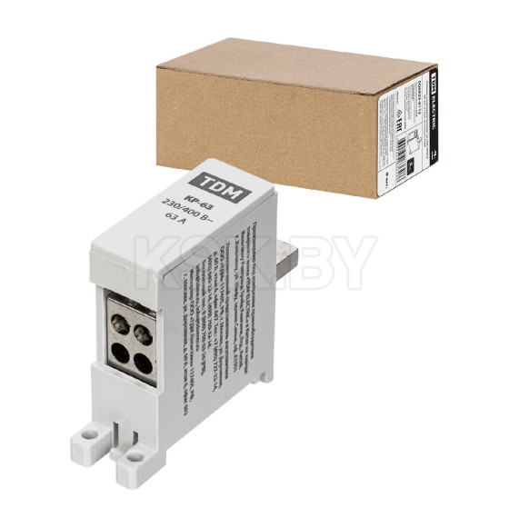 Клемма распределительная на DIN-рейку КР-63 1П 63А (4х10мм²) TDM SQ0823-0112 (SQ0823-0112) 