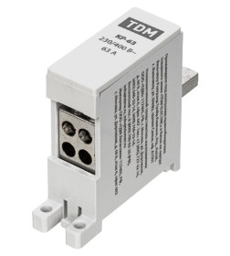 Клемма распределительная на DIN-рейку КР-63 1П 63А (4х10мм²) TDM SQ0823-0112