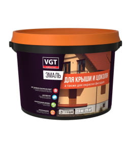 Эмаль VGT ВД-АК-1179 для крыши и цоколя "Профи", темно-коричневая полуглянцевая, 2,5 кг