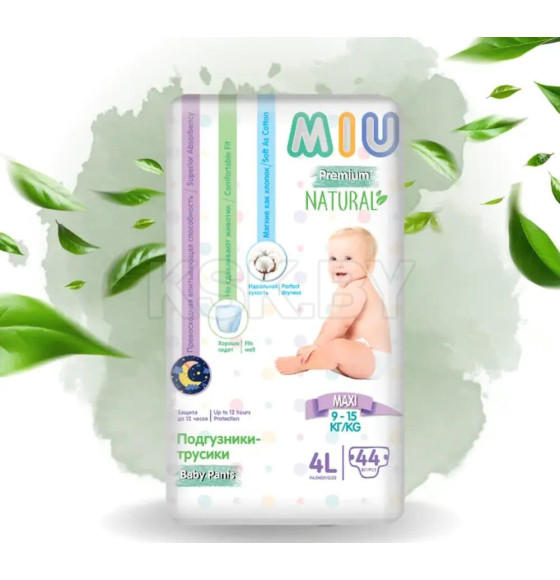 Подгузники-трусики детские MIU 4L Maxi 44 (9-15 кг)