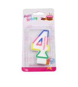 Свечи для торта Цифры "Celebration" 7 см, 86473 "4" парафин