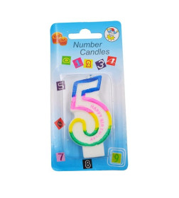 Свечи для торта Цифры "Celebration" 7 см, 86474 "5" парафин
