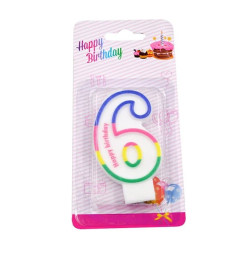 Свечи для торта Цифры "Celebration" 7 см, 86475 "6" парафин