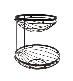 Ваза для фруктов 2-х ярусная Fanhoff  32*29,5 см, 92256 сталь