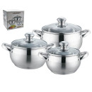 Набор посуды (6пр.) 3,9/2,8/2,0 л, 20,5/18,5/16,5 см FH-68430 нержавеющая сталь Fanhoff (68430) 