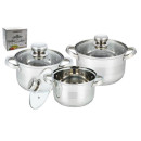 Набор посуды (6пр.) Fanhoff 5,0/3,8/2,9 л, 23,5/21,5/19,3 см FH-52514 нержавеющая сталь (52514) 
