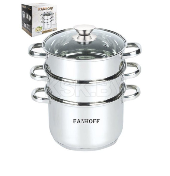 Пароварка Fanhoff 5,5 л, 24 см FH-600-24/3 нержавеющая сталь (83577) 