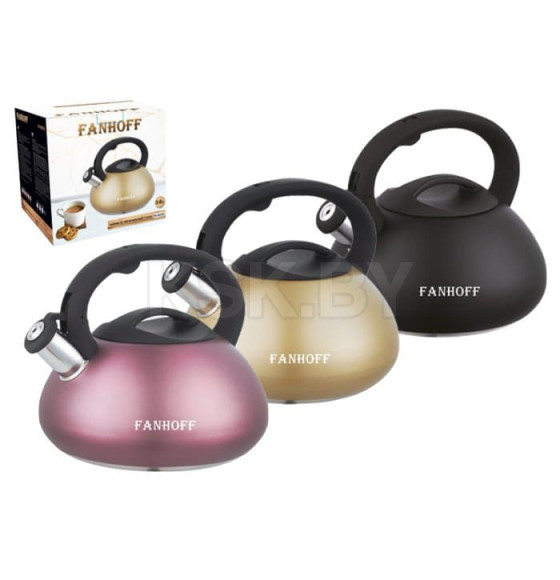 Чайник Fanhoff 3,0 л, 18 см FH-69702 нержавеющая сталь 3 цвета (00100890) 
