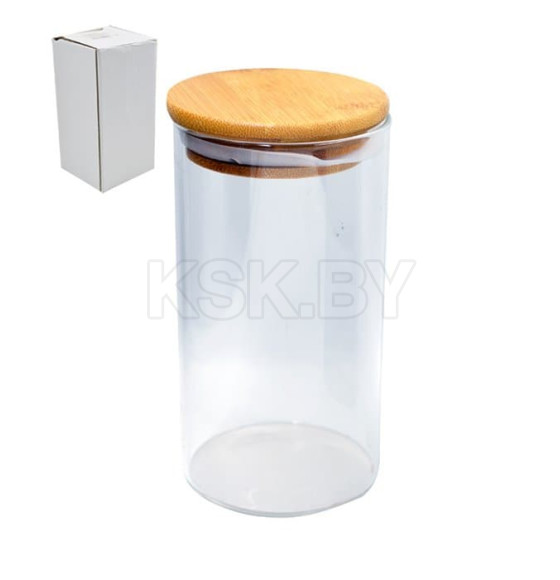 Банка для сыпучих продуктов (0,39 л) (107192) с бамбуковой крышкой (00107192) 