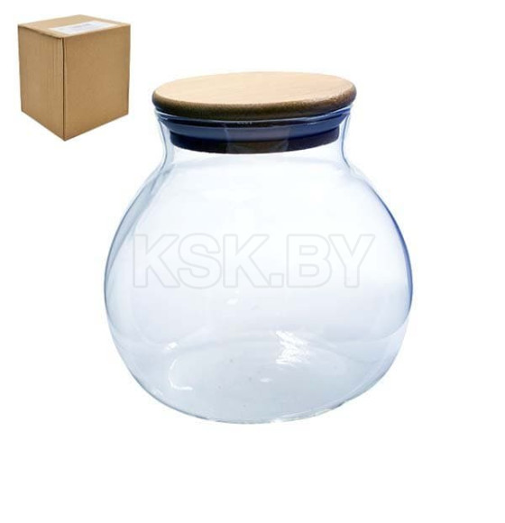 Банка для сыпучих продуктов (1,07 л) (102020)  с бамбуковой крышкой (00102020) 