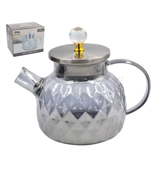 Чайник заварочный Lavenir 1000 мл, 4025-1000SGR стекло, нержавеющая сталь (00102281) 